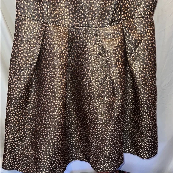 Gianni Bini Brown Mini Dress with Gold, Size L - Picture 5 of 10